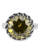 Žlutý Perydot Ring 925 Silver Vintage Unikátní VRC035S